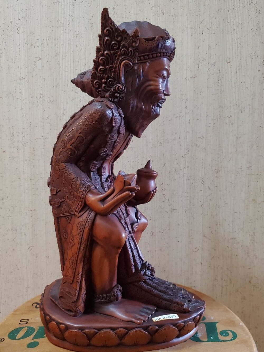 Balinese hand-carved wooden statue holy figure traditional